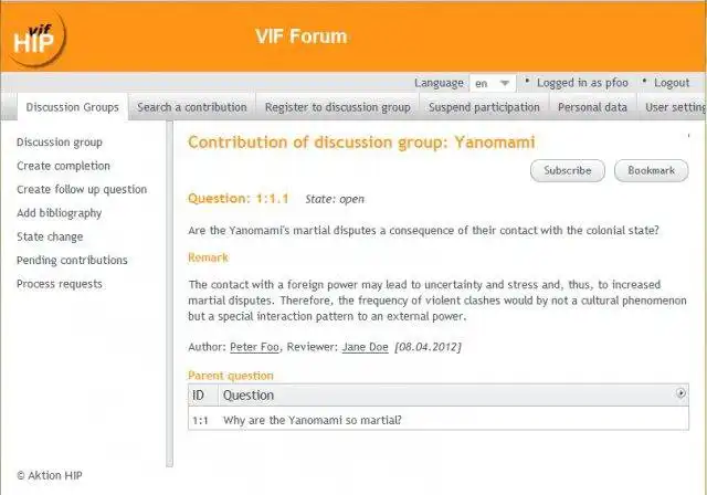 Download web tool or web app VIF