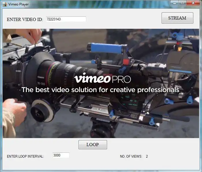 قم بتنزيل أداة الويب أو تطبيق الويب Vimeo_player