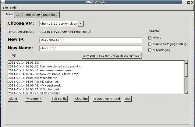 Загрузите веб-инструмент или веб-приложение VirtualBoxCloner
