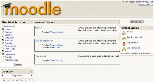 Download web tool or web app Virtual Library for Moodle
