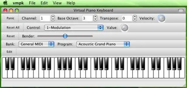 Baixe a ferramenta da web ou o aplicativo da web Teclado de piano virtual MIDI