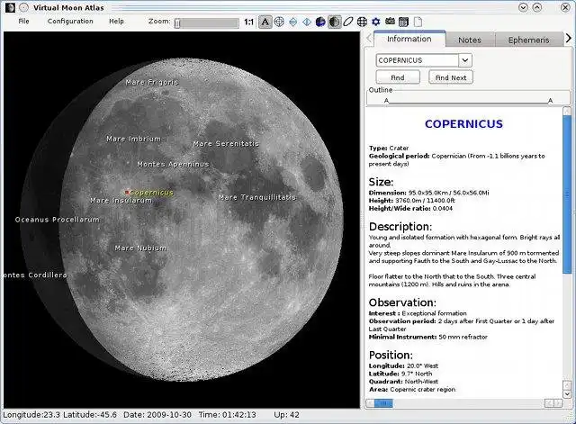 ດາວໂຫຼດເຄື່ອງມືເວັບ ຫຼືແອັບເວັບ Virtual Moon Atlas