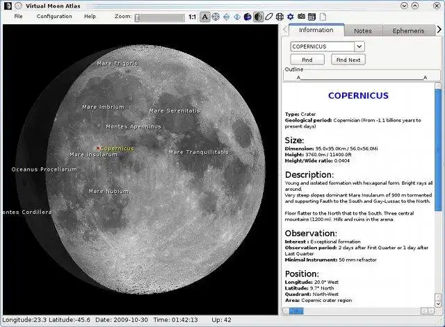 Mag-download ng web tool o web app Virtual Moon Atlas