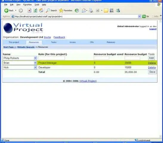 Download web tool or web app Virtual Project - Project Management