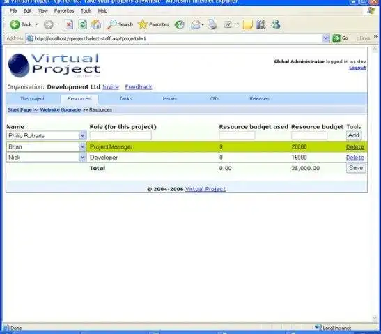 Scarica lo strumento web o l'app web Virtual Project - Project Management