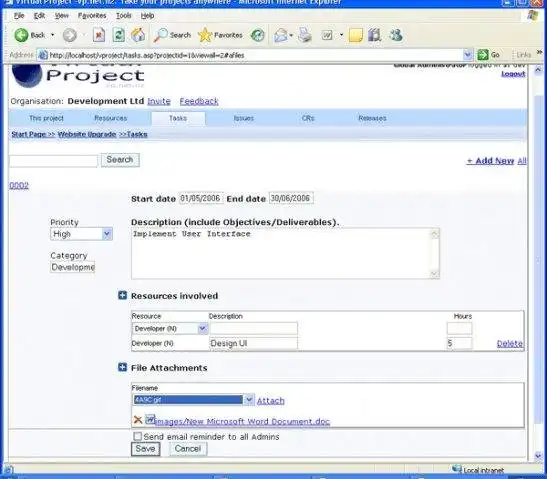 웹 도구 또는 웹 앱 다운로드 가상 프로젝트 - 프로젝트 관리