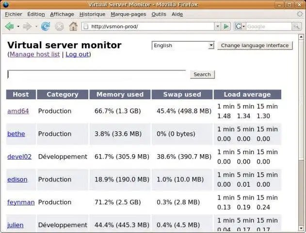 Baixar ferramenta da web ou aplicativo da web Monitor de servidor virtual