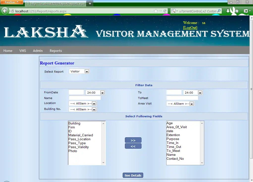 Завантажте веб-інструмент або веб-додаток Відвідувач, підрядник, управління персоналом