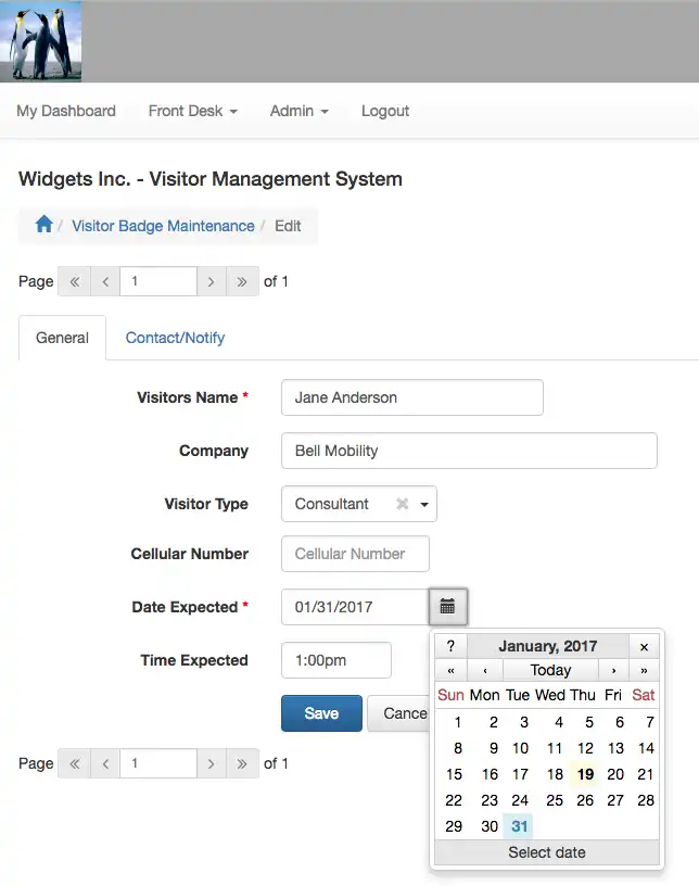 Download web tool or web app Visitor ID Management System