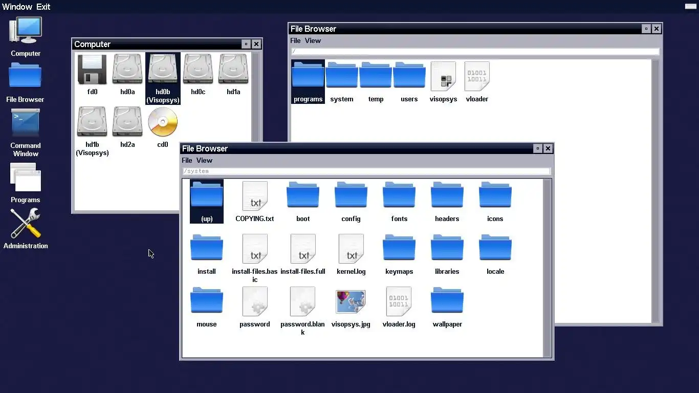 Mag-download ng web tool o web app Visopsys