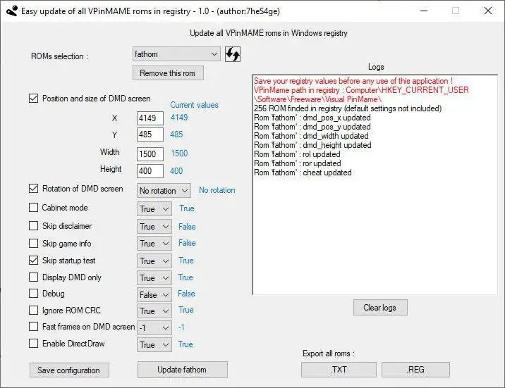 Çevrimiçi Linux üzerinden Windows'ta çevrimiçi çalıştırmak için web aracını veya web uygulamasını VisualPinMameRomsUpdate'i indirin