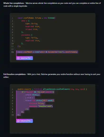 Tabnine 用の Web ツールまたは Web アプリ Visual Studio Code クライアントをダウンロードする