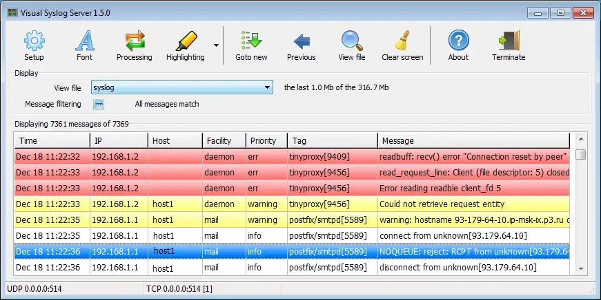 Baixe a ferramenta da web ou o aplicativo da web Visual Syslog Server para Windows