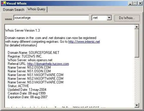 I-download ang web tool o web app Visual WHOIS