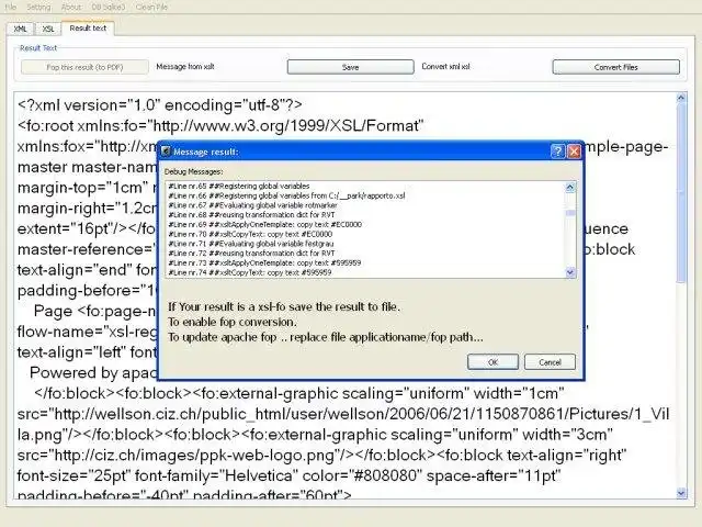 Mag-download ng web tool o web app Visual xsltproc Debugger