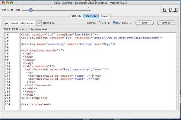 Laden Sie das Web-Tool oder die Web-App Visual xsltproc Debugger herunter