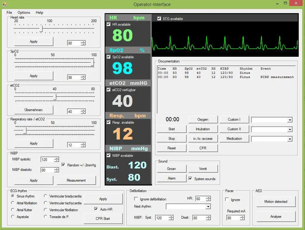 Download web tool or web app Vital Sign Simulator to run in Windows online over Linux online