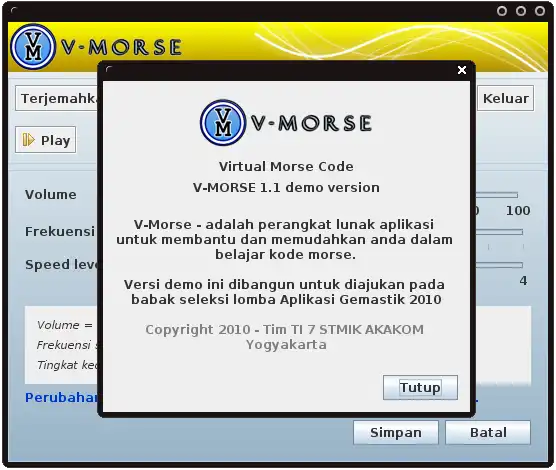 Muat turun alat web atau aplikasi web Vmorse