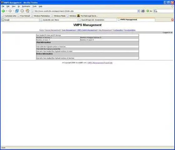 Download web tool or web app VMPS Service Interface System