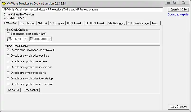 Download web tool or web app VM Tweaker