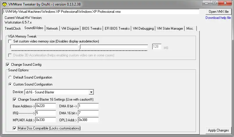 Download web tool or web app VM Tweaker