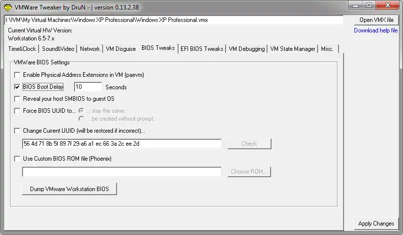 Download web tool or web app VM Tweaker
