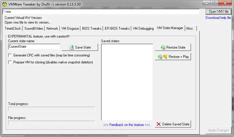 Download webtool of webapp VM Tweaker