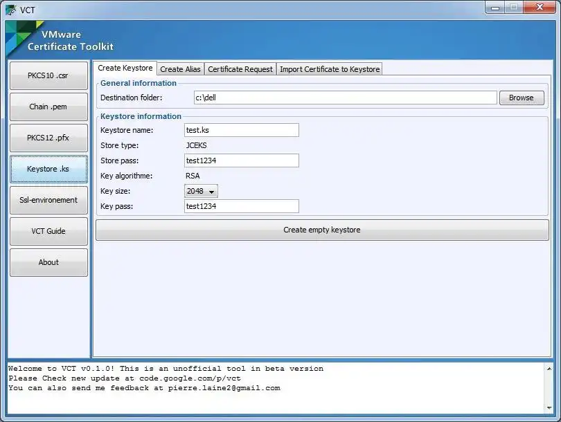 Tải xuống công cụ web hoặc ứng dụng web Bộ công cụ chứng chỉ VMware (beta)