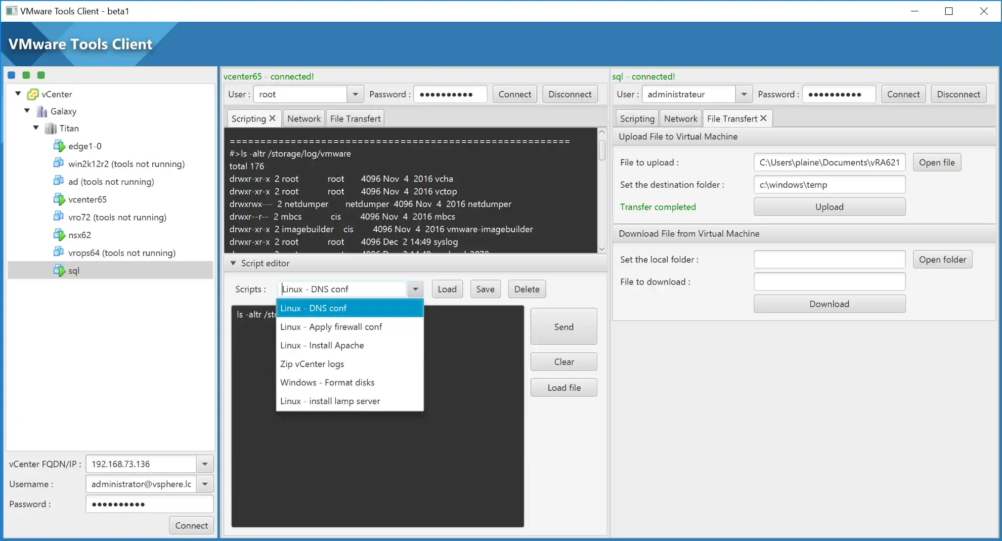 Laden Sie das Web-Tool oder die Web-App VMware Tools Client herunter