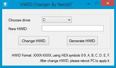 Download web tool or web app Volume ID Changer By Neos07