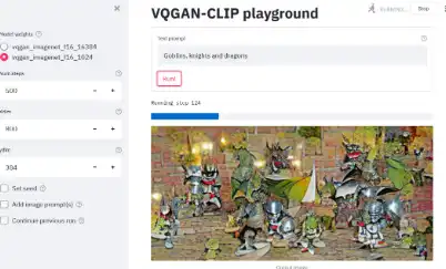 Download web tool or web app VQGAN-CLIP web app