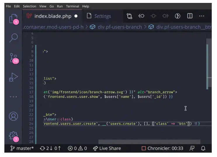 قم بتنزيل أداة الويب أو تطبيق الويب vscode-blade-formatter