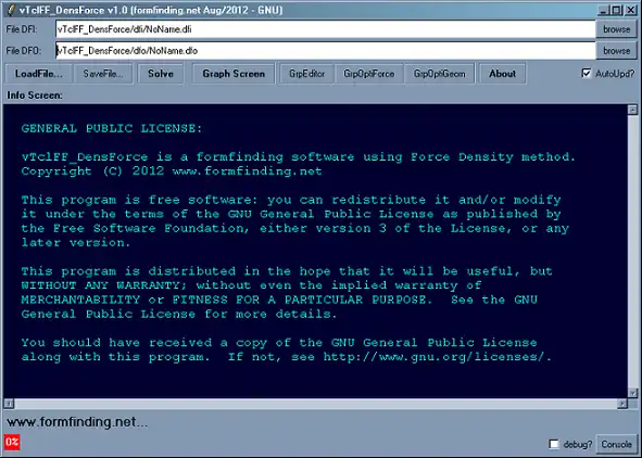 Download de webtool of web-app vTclFF_DensForce om online in Windows via Linux online te draaien