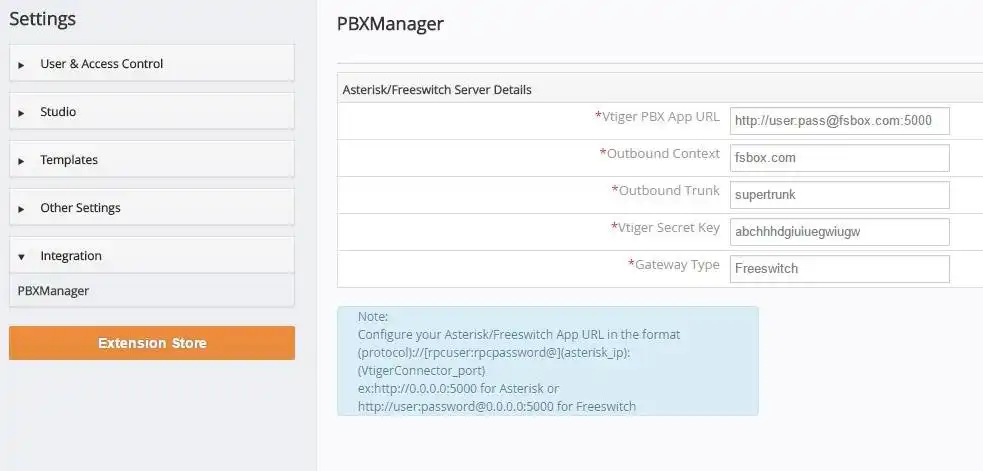 Download web tool or web app vTiger Freeswitch PBX Integration NYFON
