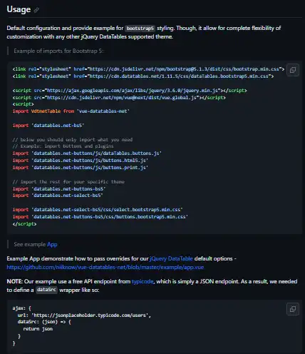 ดาวน์โหลดเครื่องมือเว็บหรือเว็บแอป vue-datatables-net