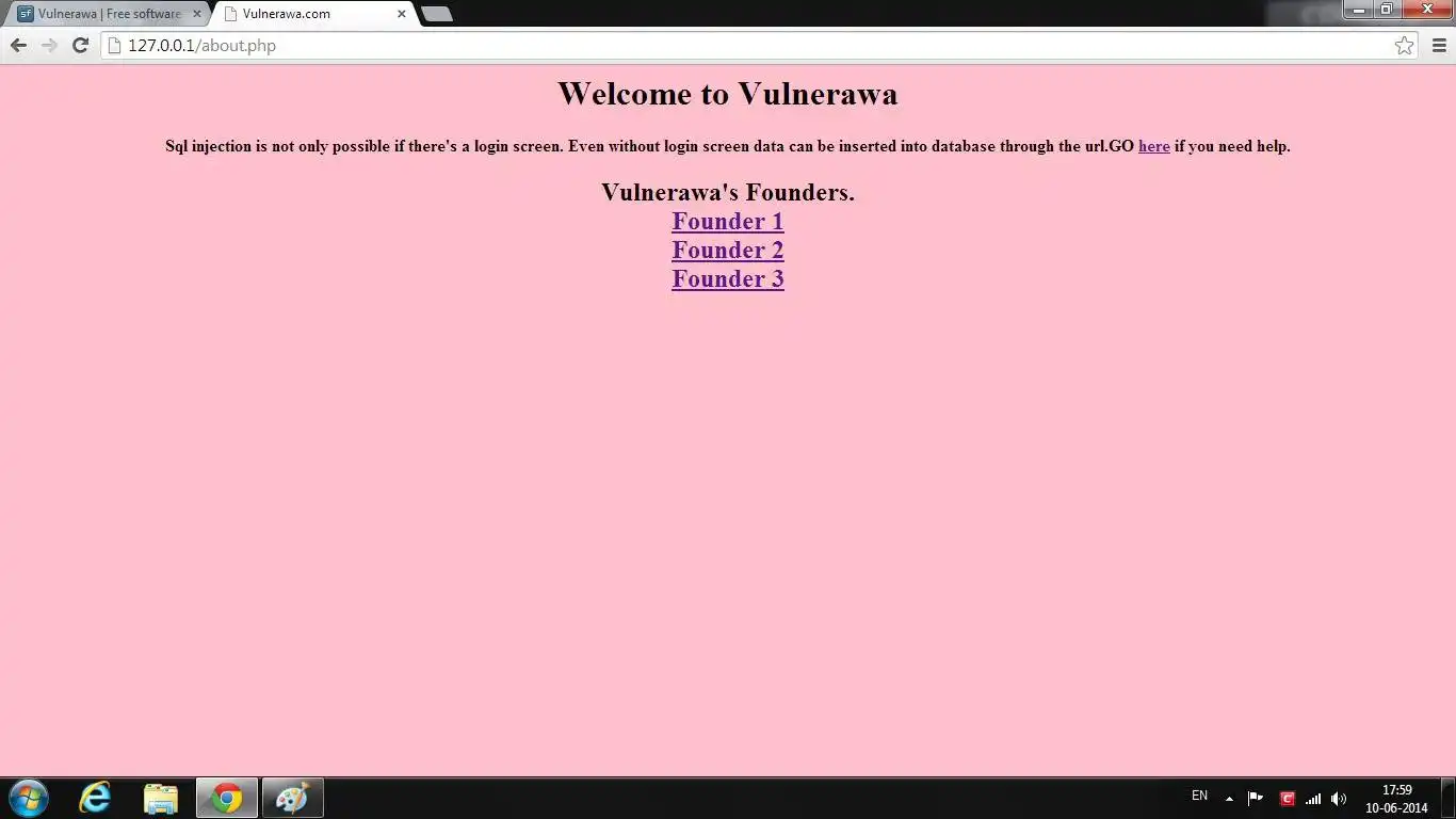 Download web tool or web app Vulnerawa