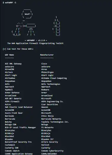 Descărcați instrumentul web sau aplicația web WAFW00F