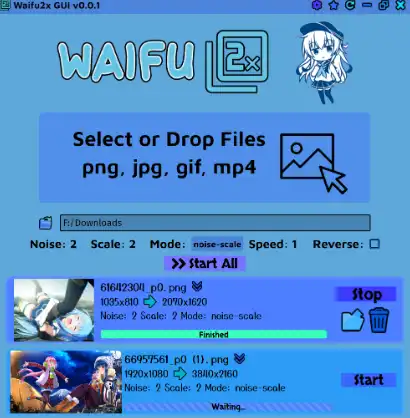 ওয়েব টুল বা ওয়েব অ্যাপ Waifu2x GUI ডাউনলোড করুন