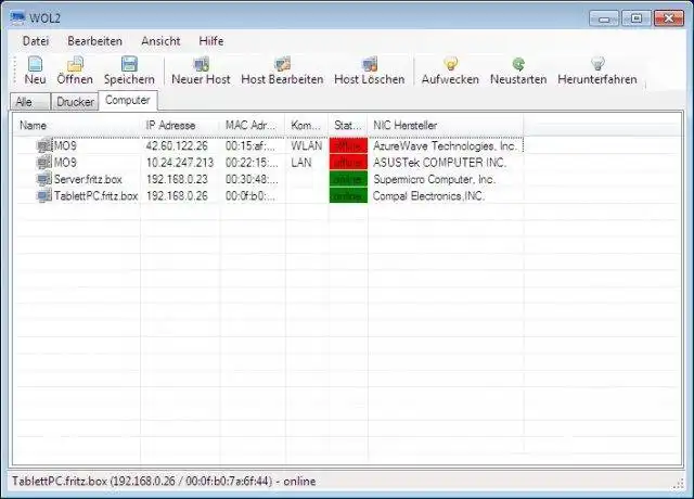 I-download ang web tool o web app na Wake On Lan Tool 2 .NET