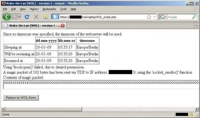 PHP üzerinden Wake On Lan web aracını veya web uygulamasını indirin