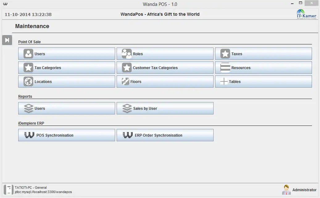 Download web tool or web app Wanda POS