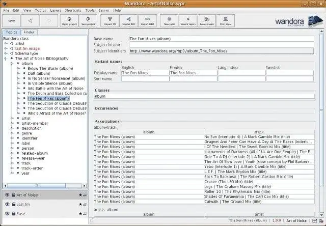 Mag-download ng web tool o web app na Wandora