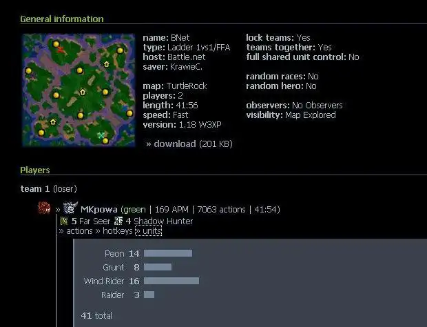 Download web tool or web app Warcraft III Replay Parser for PHP