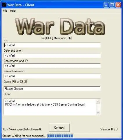 Завантажте веб-інструмент або веб-програму War Data - Client