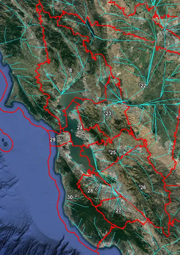 Scarica lo strumento web o l'app web Watershed Districts