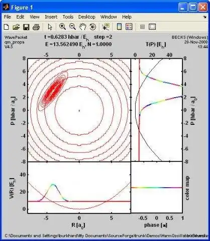 Descărcați instrumentul web sau aplicația web WavePacket (Matlab/Octave)