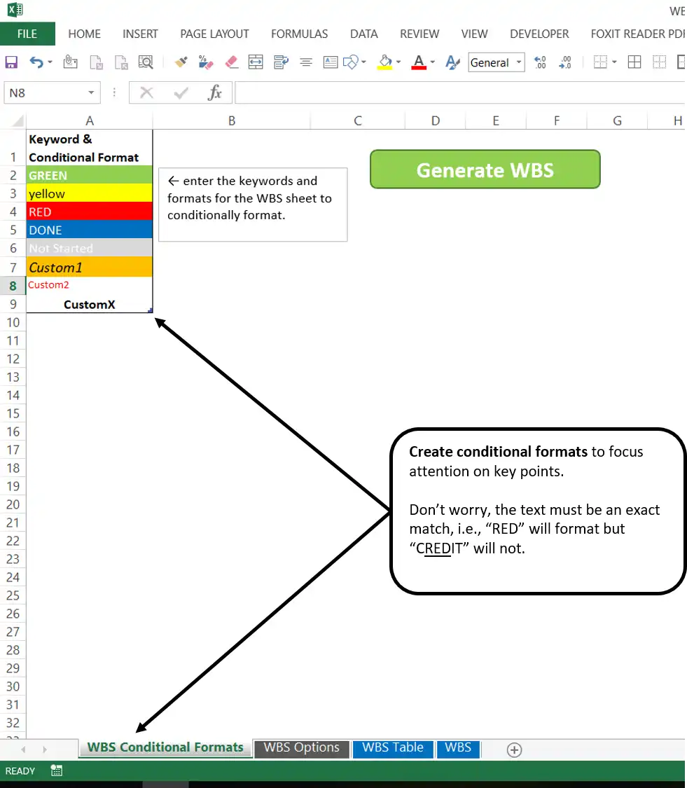 Download web tool or web app WBS Generator Template - Good Plus Fast