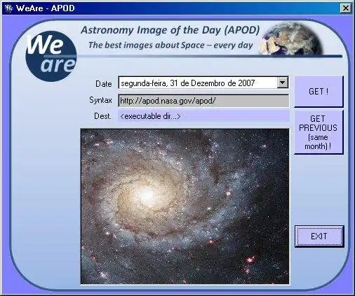 Download web tool or web app WeAre - APOD