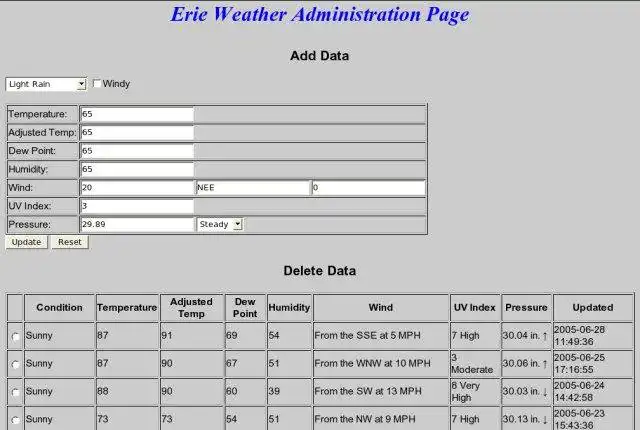 Download web tool or web app Weather Manager to run in Windows online over Linux online