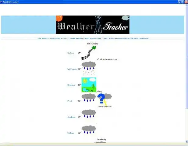 Download web tool or web app Weather Tracker to run in Windows online over Linux online